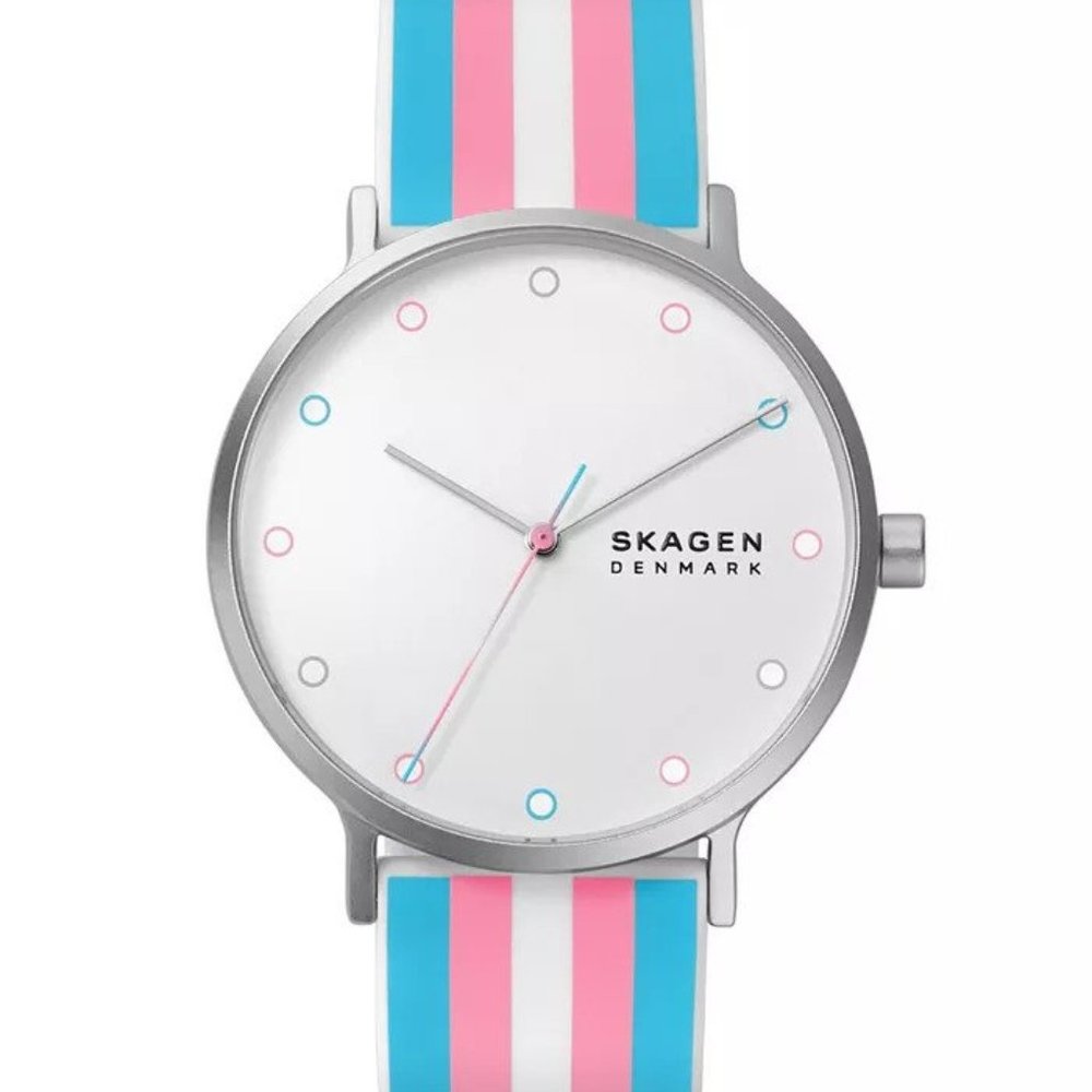 Skagen Aaren Pride Silicone Strap Watch, 41mm